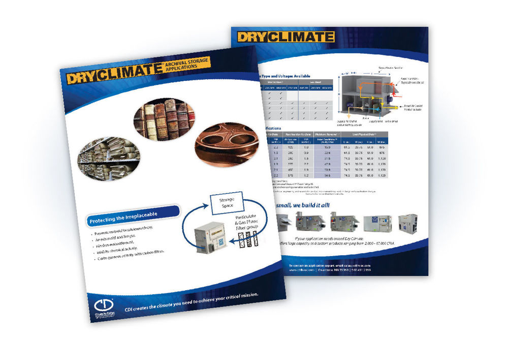 Dry Climate Archival Storage Application Flyer